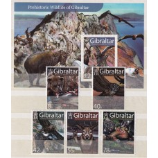 GIBRALTAR FAUNA AVES SERIE COMPLETA DE ESTAMPILLAS NUEVAS MINT + HOJA BLOQUE